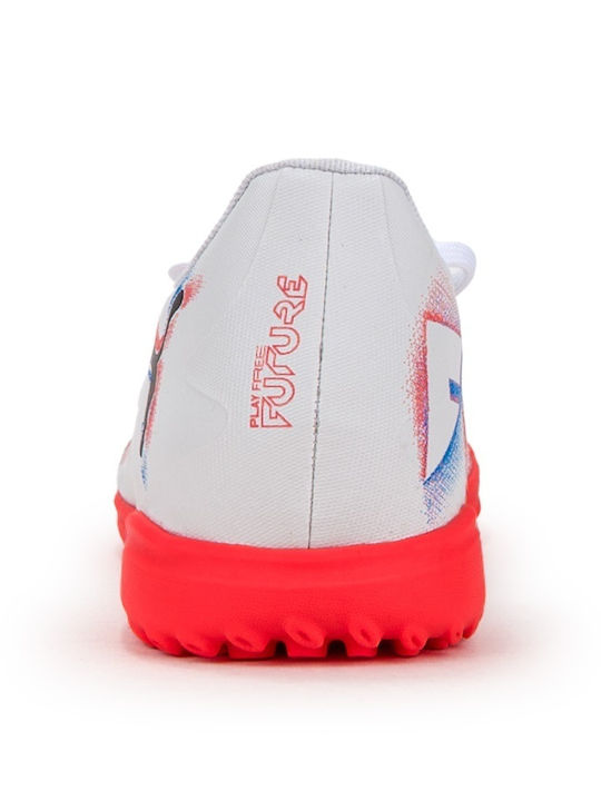 PUMA Future 8 Play Tt Jr Ποδοσφαιρικά Παπούτσια με Σχάρα TT Λευκά