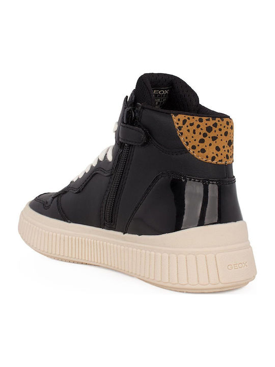 Leather Kids Boots with Zipper Black