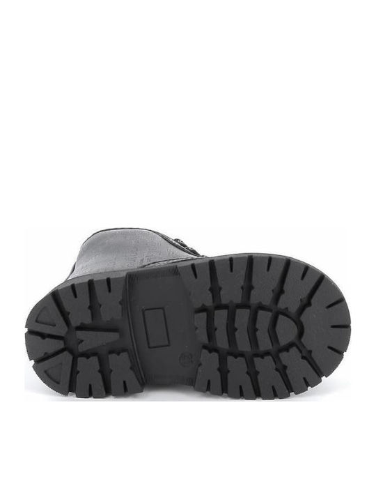 Leather Kids Boots with Zipper Black