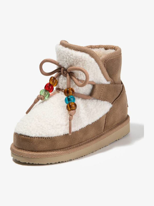 Kinderstiefel mit Schnürsenkeln Braun