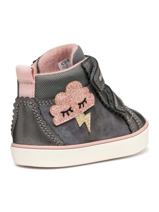 B Gisli Anatomical Leather Kids Boots with Velcro Black