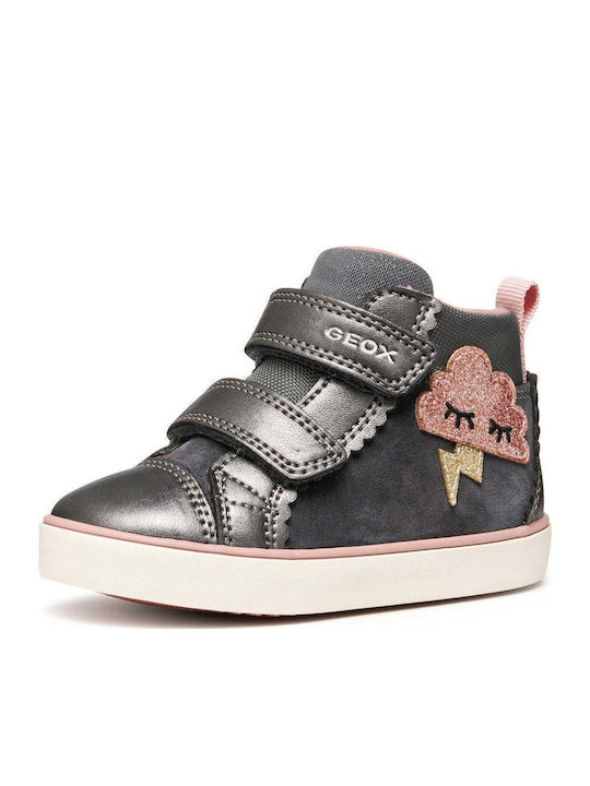 B Gisli Anatomical Leather Kids Boots with Velcro Black