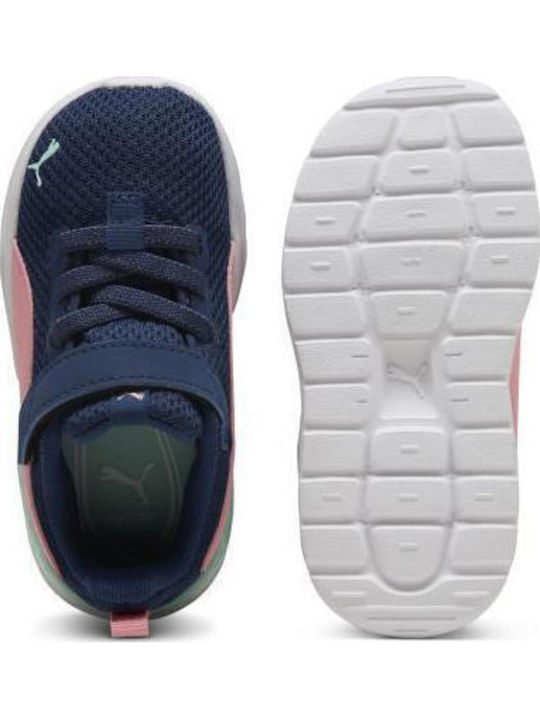 Anzarun Lite Ac Inf Kids Sports Shoes Running with Hoop & Loop Closure Blue