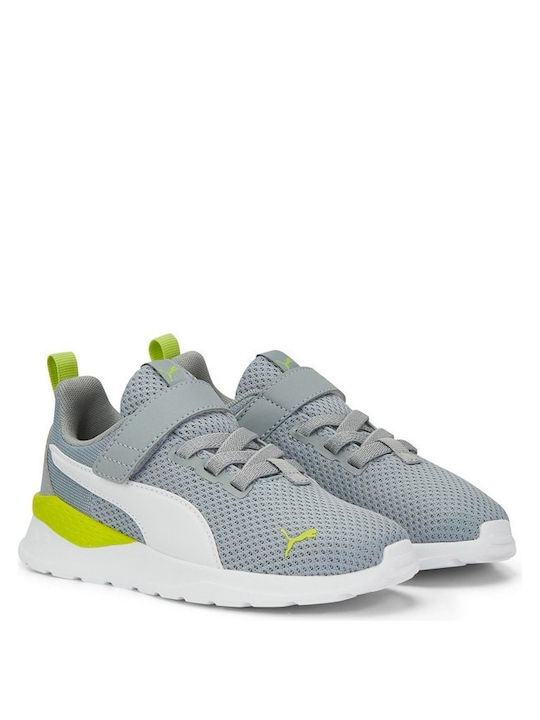 Anzarun Lite AC PS Kids Sports Shoes Running with Hoop & Loop Closure Gray