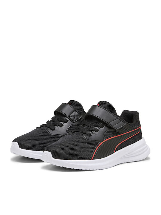 Transport AC Kids Sports Shoes Running with Hoop & Loop Closure Black
