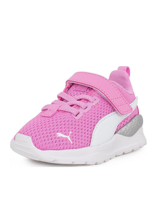 Anzarun Lite Kids Sports Shoes Running with Hoop & Loop Closure Lilac Chiffon / Puma White