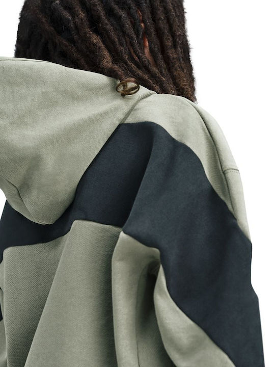 Fleece Παιδικό Φούτερ με Κουκούλα και Τσέπες Πράσινο Air