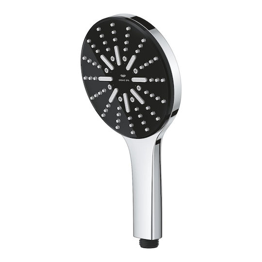 Rainshower Aqua 130 Τηλεφωνο Ντους Τριων Λειτουργιων Μαυρο Χρωμε 101676ki00 Grohe