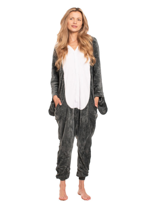 Pijama Onesie De Iarnă Pentru Femei Gri
