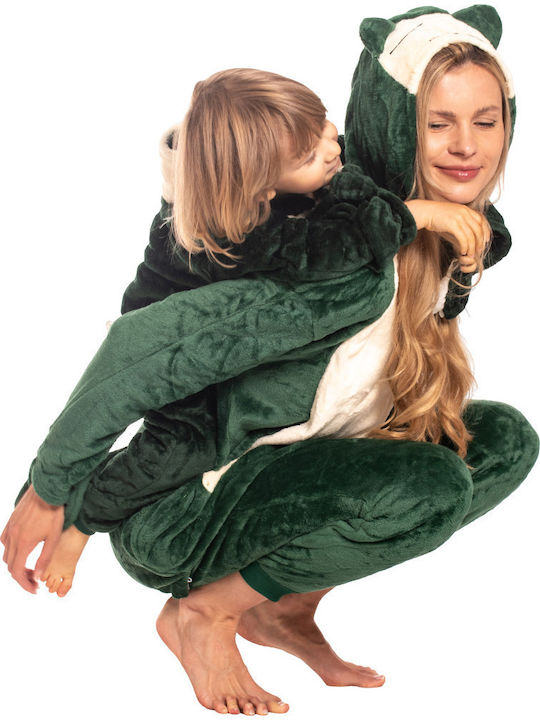 Winter Damen-Produkttyp Baumwollene Ganzkörper-Schlafanzug Grün