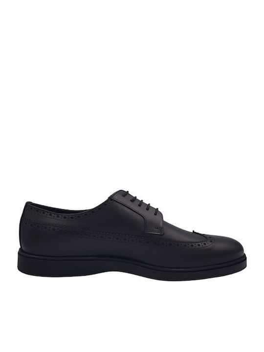 Leder Herren Oxfords Schwarz