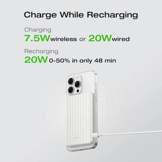 EcoFlow Rapid Power Bank 5000mAh 7.5W με Θύρα USB-C Λευκό