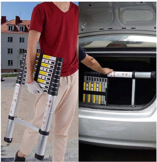 Veritas Telescopic Ladder Aluminum of Steps with Maximum Height 4.4m