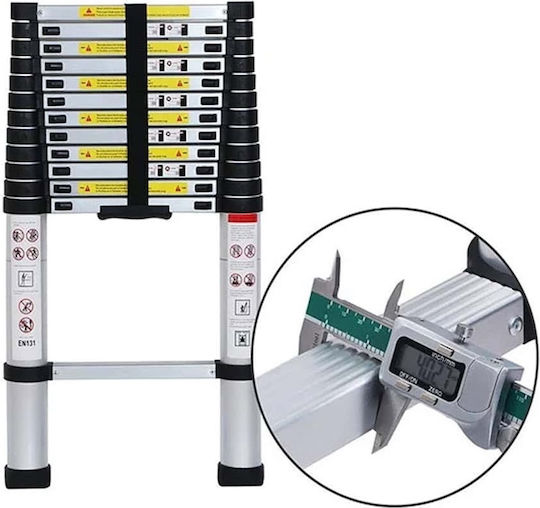 Veritas Telescopic Ladder Aluminum of Steps with Maximum Height 3.2m