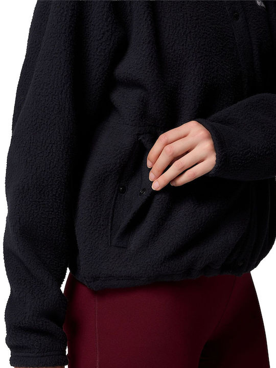 Full Fleece Damen Jacke in Schwarz Farbe
