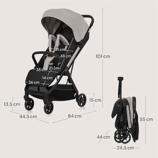 Lionelo Julie Air Καρότσι Μωρού Kατάλληλο για Nεογέννητο Beige Sand