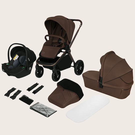 Lionelo Mika Plus Kinderwagen Geeignet für Neugeborene Mocha Mousse