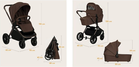 Lionelo Mika Plus Kinderwagen Geeignet für Neugeborene Mocha Mousse