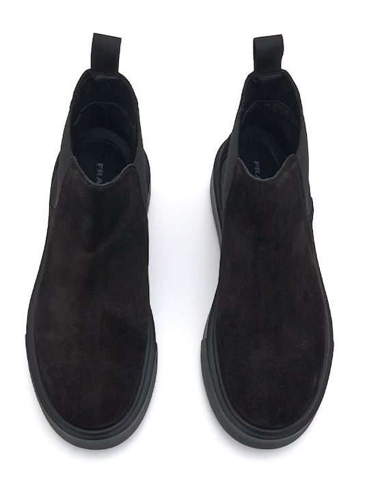 Schwarze Damen-Wildleder-Stiefeletten