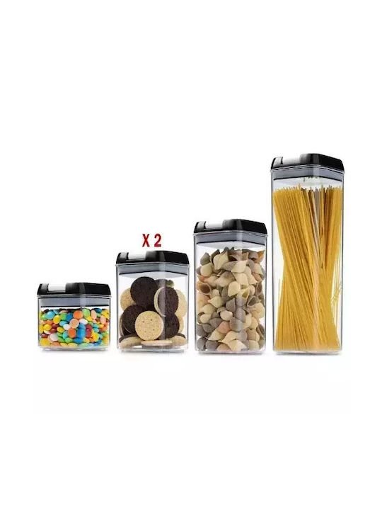 Verk Group Set 5 Bucăți Vaze Utilizare Generală cu Capac Ermetic Plastic Maro 5 Bucăți