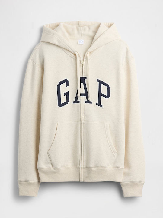 Long Women's Sweatshirt Jacket Hooded Oatmeal Heather