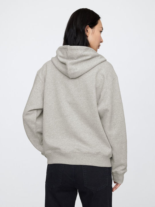 Γυναικεία Ζακέτα Φούτερ με Κουκούλα Light Heather Grey