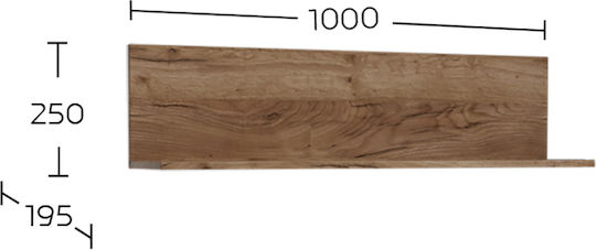 Wandregal Callisto100 Dunkle Eiche 100x19.5x25cm