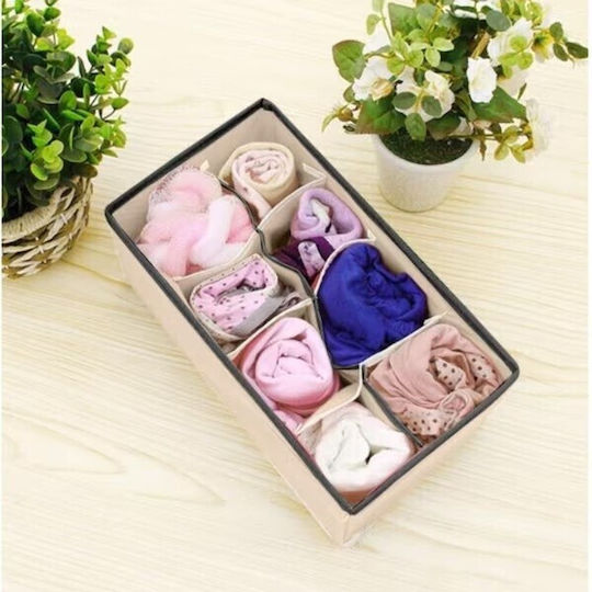 Organizator Textil Pentru Haine Șosete Lenjerie Intimă Legături Bej 32x16x10cm