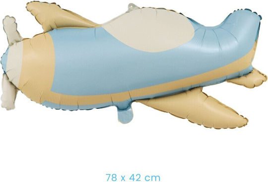 Baloane Metalizate Folie Flippy Figură Animată Model Avion 78 X 42 Cm Ambalaj Individual Paie Inclus Umflare Aer Heliu Albastru