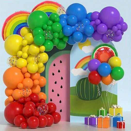 Set Arcul Mixat Baloane Decorative Petrecere Flippy 107 Baloane Evenimente Aniversări Curcubeu Model Multicolor