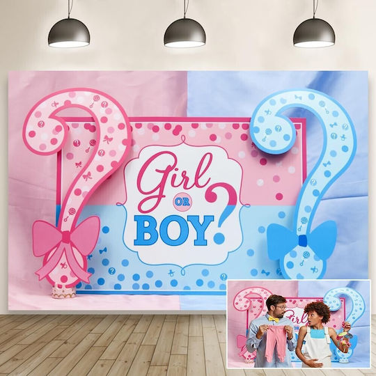 Banner Petrecere Flippy Fata Băiat Design Tematică Revelarea Genului 150 X 100 Cm Albastru Roz