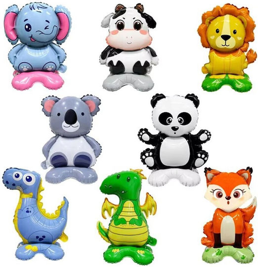 Baloane Metalizate Folie Flippy Mini Figurine Animale Model Vulpe Tematică Aniversări 35x61 Cm Ambalaj Individual Pai Inclus Umflare Aer Heliu Multicolor