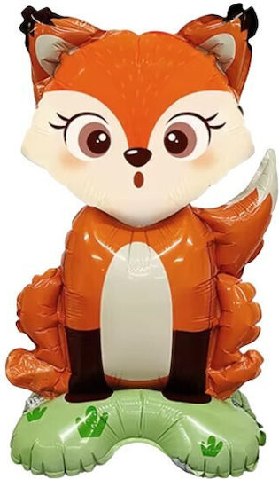 Baloane Metalizate Folie Flippy Mini Figurine Animale Model Vulpe Tematică Aniversări 35x61 Cm Ambalaj Individual Pai Inclus Umflare Aer Heliu Multicolor