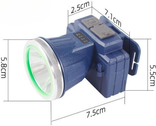Wiederaufladbar Stirnlampe LED IPX6 Blau