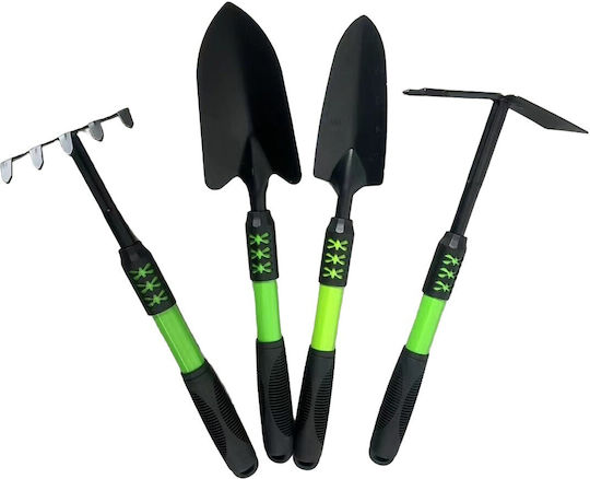 Set 4 Unelte De Grădinărit Flippy Plantare Sol Cultivare Îngrijire Plante Carbon Material Pvc Greblă Săpăligă Cu Două Capete Lopată Mică Lopată Lată 43 X 11 Cm Negru Verde