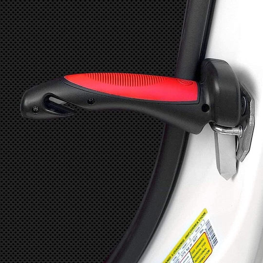 Set 4 În 1 Mâner Siguranță Auto Flippy Kit Mâner Led Cutter Ciocan Realizat Din Abs Aluminiu 18 X 7 Cm Roșu Negru