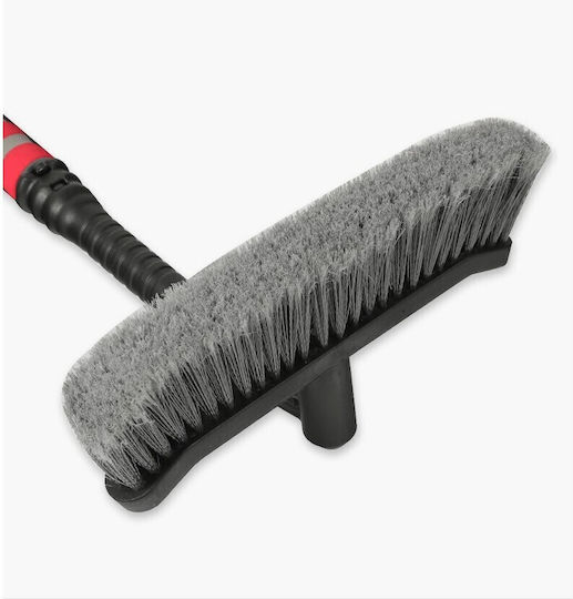 Perie Răzuitoare de Zăpadă și Gheață Auto Flippy Multifuncțională Rotativă Detasabilă Mâner Antiderapant Aluminiu Plastic Spargător de Gheață Pentru Parbriz Soluție de Iarnă Dezghețare 54x10.5x27 cm Roșie