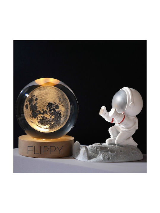 Dekorative Lampe Crystal Ball Weiß
