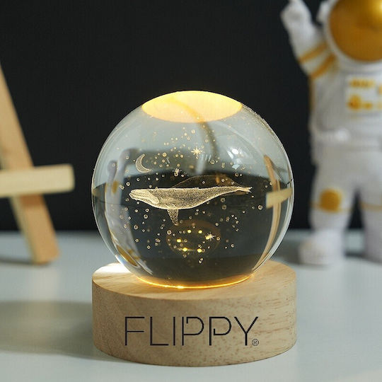 Dekorative Lampe Crystal Ball Weiß
