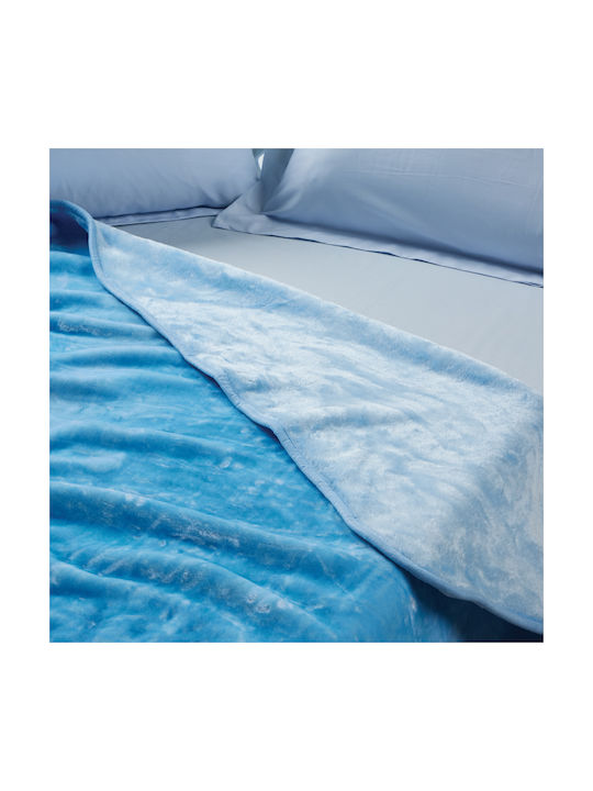 Das Home Κουβέρτα Βελουτέ 0291 Baby Blue 160x220εκ.