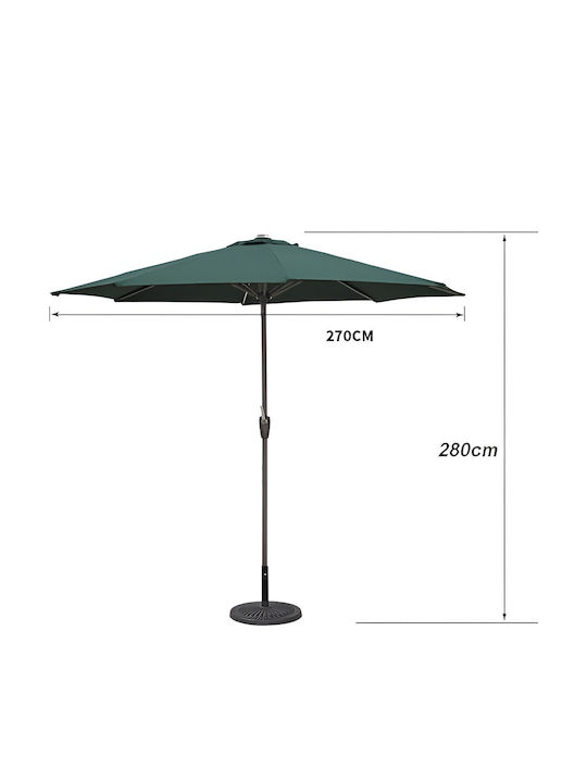 Umbrelă De Aluminiu Verde 2.7x2.7m