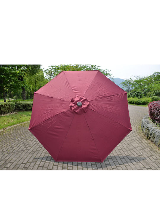 Umbrelă De Pardoseală Rotundă Din Aluminiu Roșie Cu Suport Φ2.7m