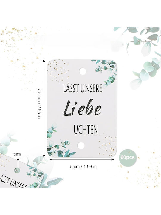 Wedding Straw Charms "Lasst Unsere Liebe Wachsen" 60 Pieces