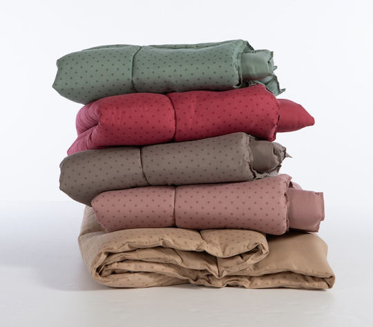 Nef-Nef Homeware Πάπλωμα Υπέρδιπλο με Γέμιση Microfiber 240x220εκ. Colorfull Taupe 330 GSM