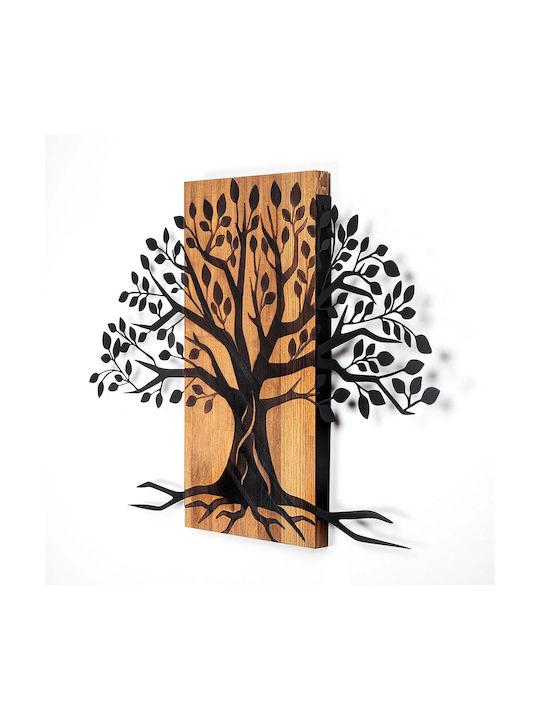 Wallity 3D Mixed Art Willow Black Wooden Wall Decor 80x58cm