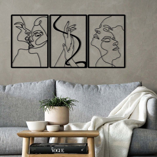 Wallity Decorative Silhouette Black Made of Metal 109x50cm 3 Pieces