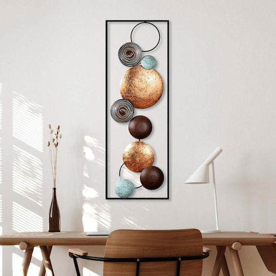 Wallity Wall Decor Textured Handmade Multicolour Metal 90x4x32cm