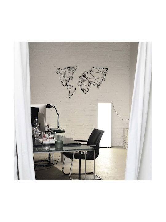 Wallity Decorative Silhouette Suret Black Metal 100x64cm