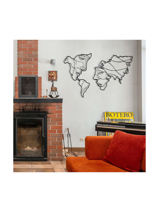 Wallity Decorative Silhouette Suret Black Metal 100x64cm