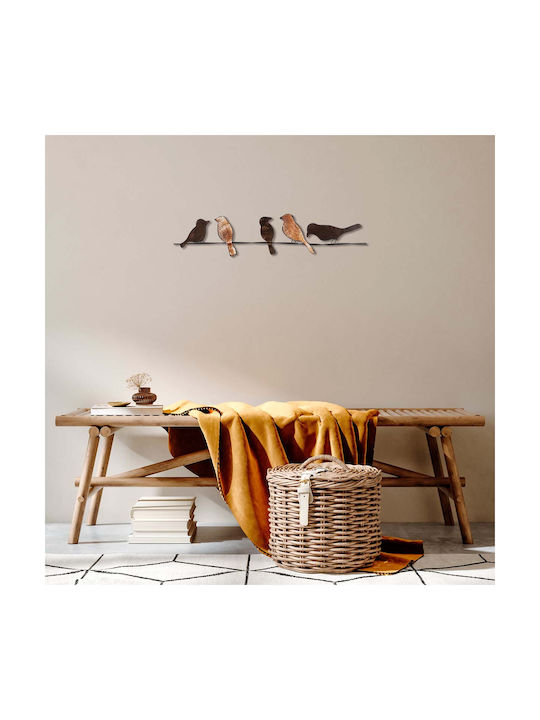Wallity Wall Decor Muhabbet Handmade Brown Metal 81x18cm